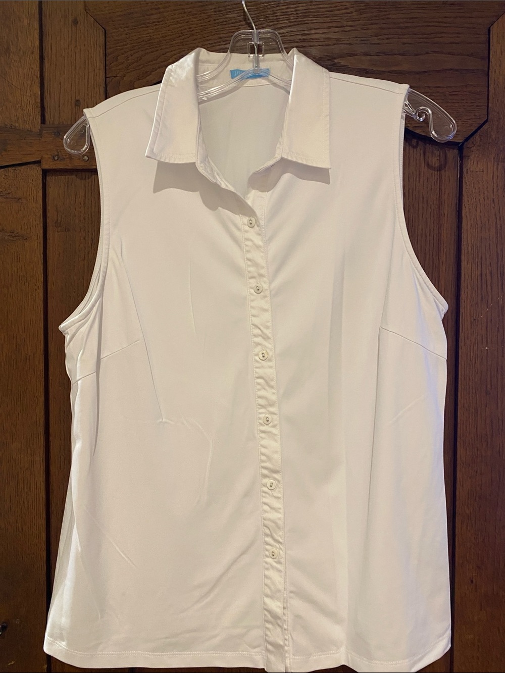 J. McLaughlin Sleeveless Button-Front Collared Top - White